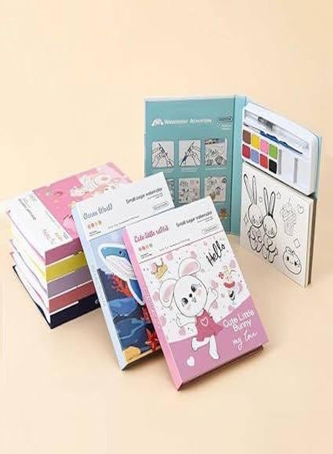 Avenn كتاب أنشطة الرسم بالماء من أفين كيدز، مجموعة ألوان مائية وفرشاة، كتاب تلوين تعليمي، متعدد الألوان - Image 1